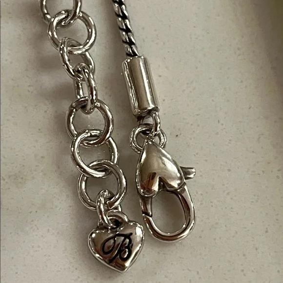 Retired Brighton alcazar bejeweled heart pendant chain silver plated - Picture 10 of 11